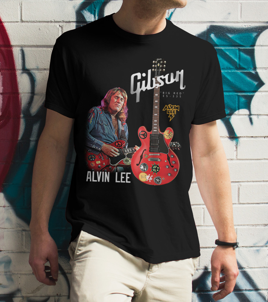 Gibson Big Red ES-335 Alvin Lee Guitar Iconic Rock Legend T-Shirt