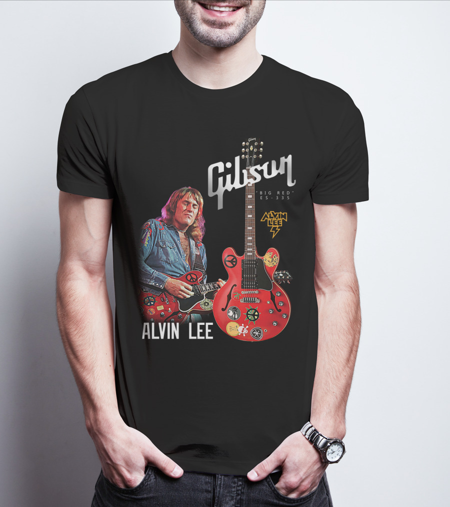 Gibson Big Red ES-335 Alvin Lee Guitar Iconic Rock Legend T-Shirt