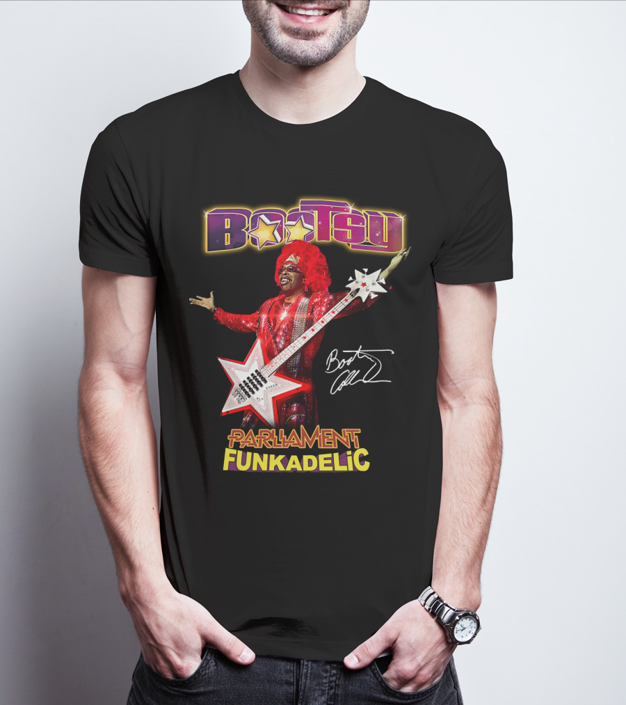 Bootsy Collins Parliament Funkadelic Star Bass Guitar Signature T-Shirt