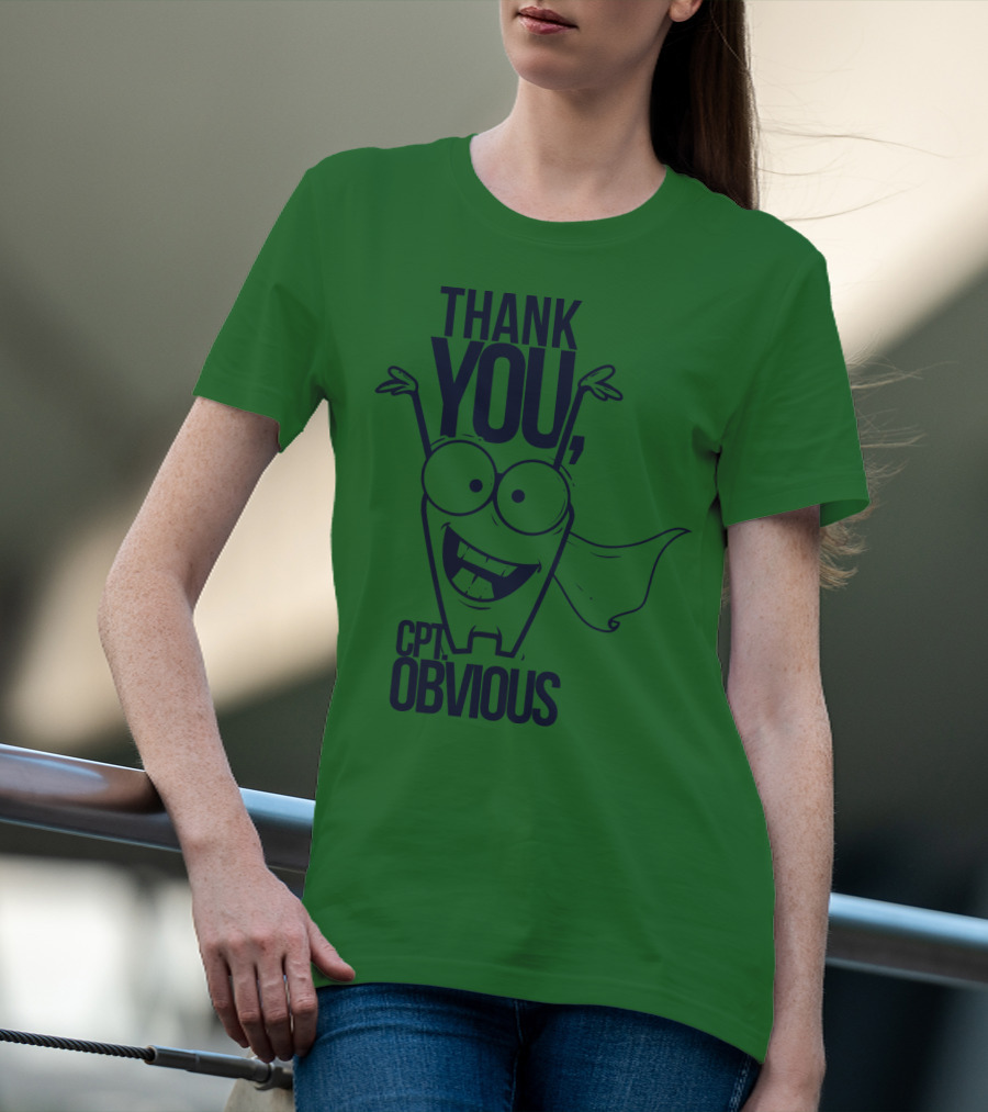 Thank You Cpt Obvious Superhero Cartoon T-Shirt