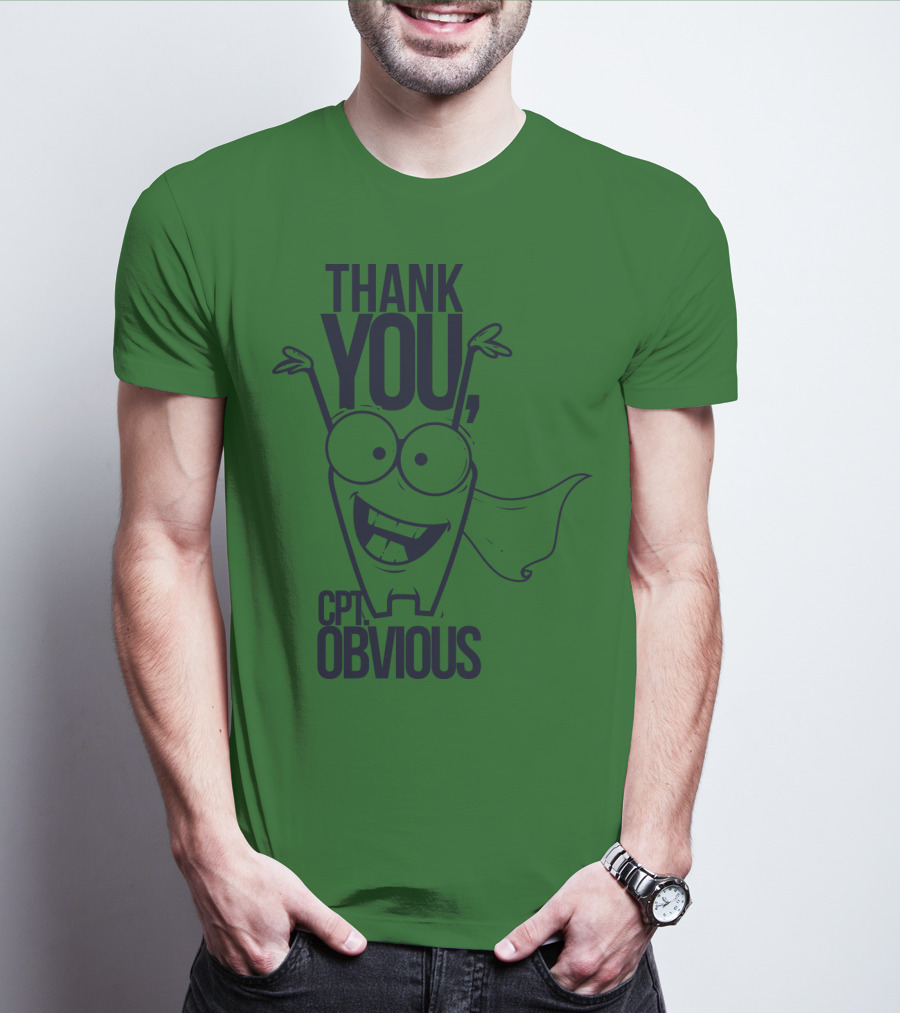 Thank You Cpt Obvious Superhero Cartoon T-Shirt