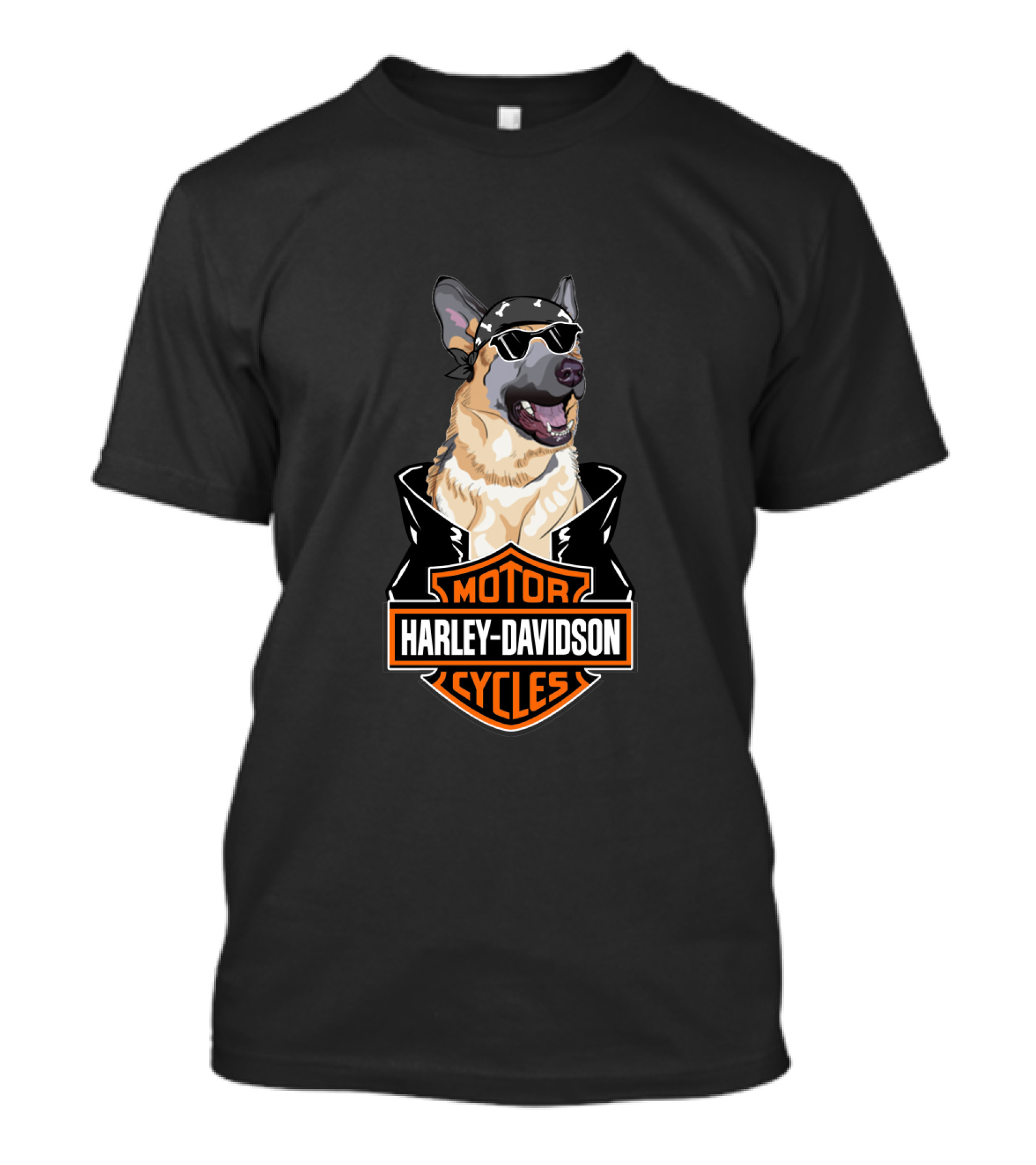Harley Davidson German Shepherd Motorcycles T-Shirt