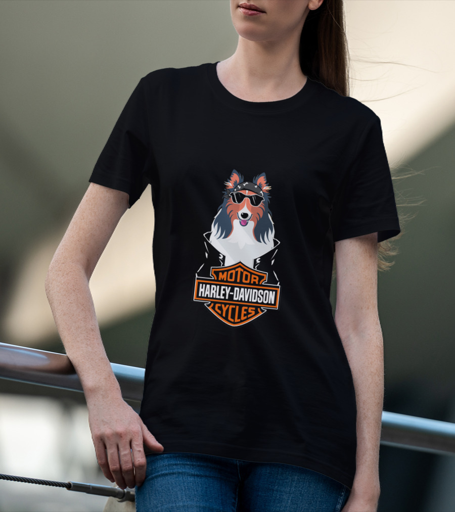 Harley Davidson Collie Motorcycles T-Shirt
