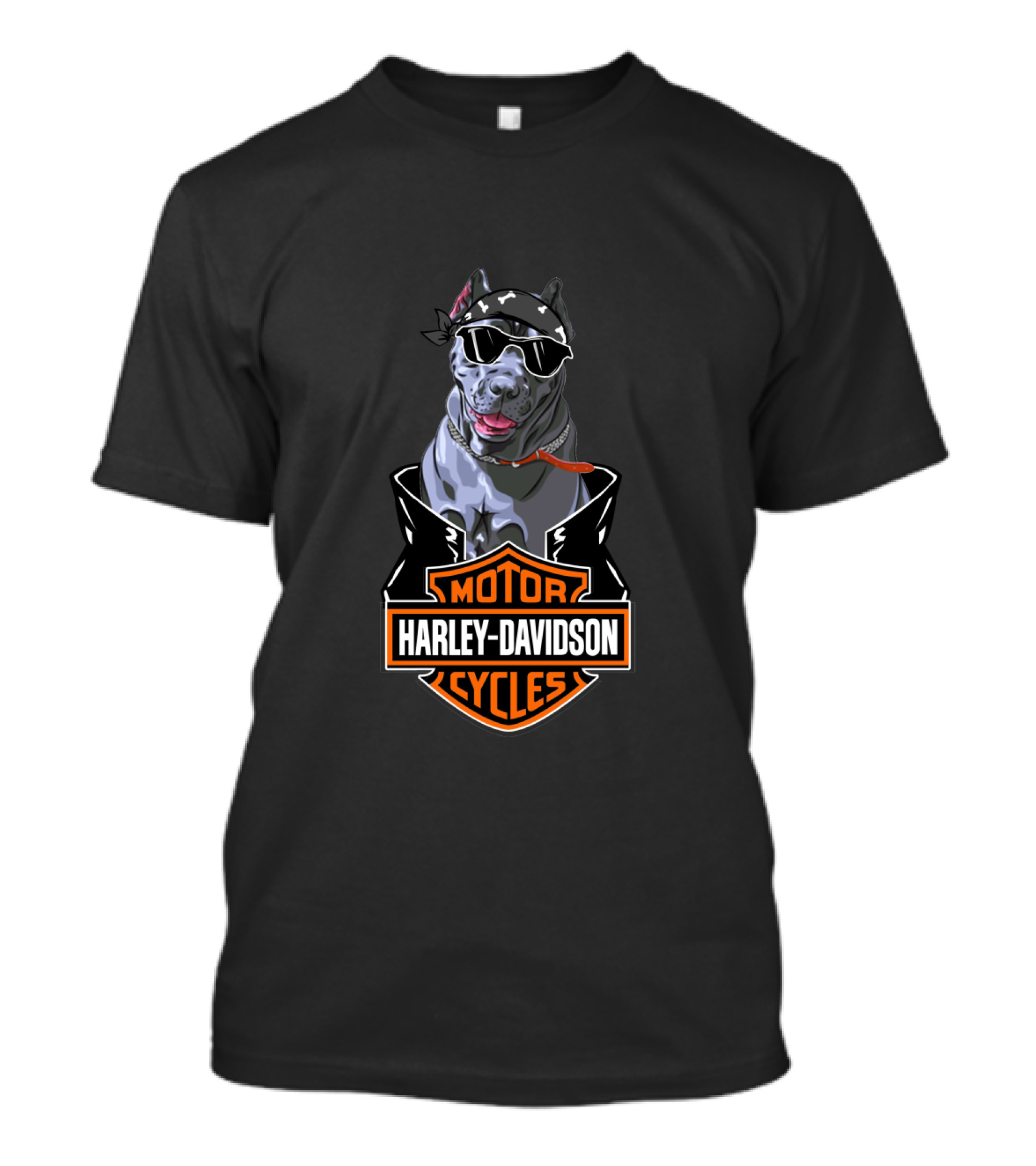 Harley Davidson Motor Cycles Cane Corso Motorcycle Dog Bandana Sunglasses T-Shirt