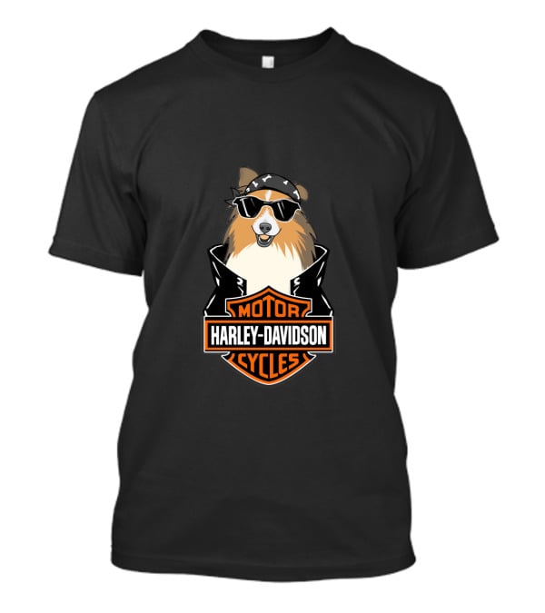 Harley Davidson Motor Cycles Shelties Motorcycle T-Shirt