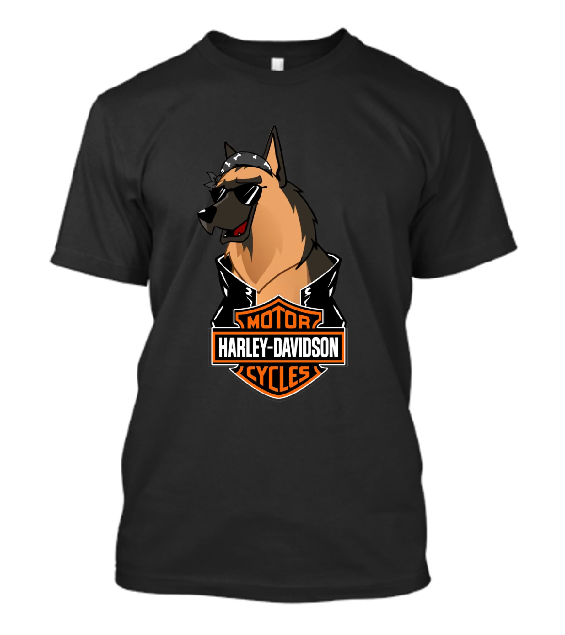Belgian Shepherd Harley Davidson Cycles Biker T-Shirt