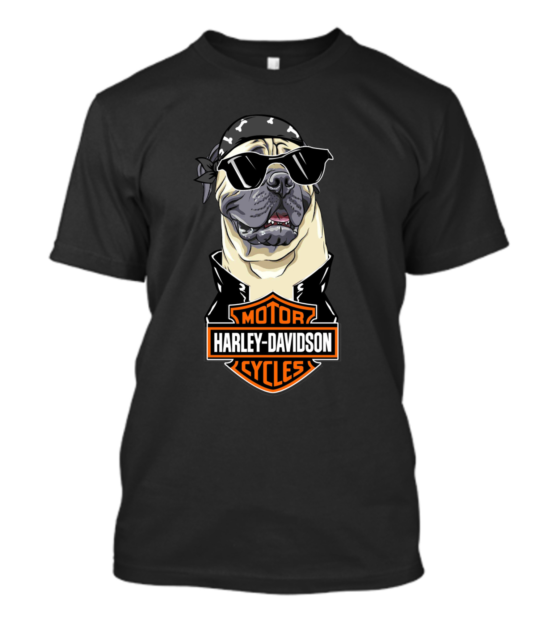 Bullmastiff Harley Davidson Motorcycles Biker Cool Dog T-Shirt