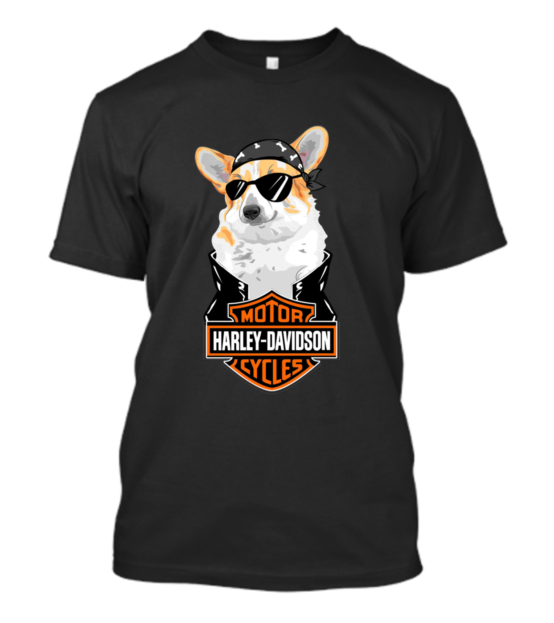 Harley Davidson Motor Cycles Corgi Biker T-Shirt