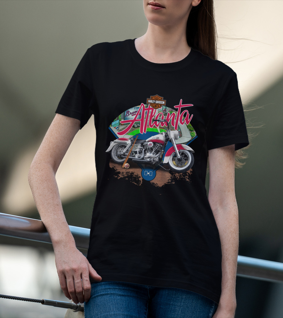 Atlanta Braves Harley Davidson Motorcycle Fan T-Shirt