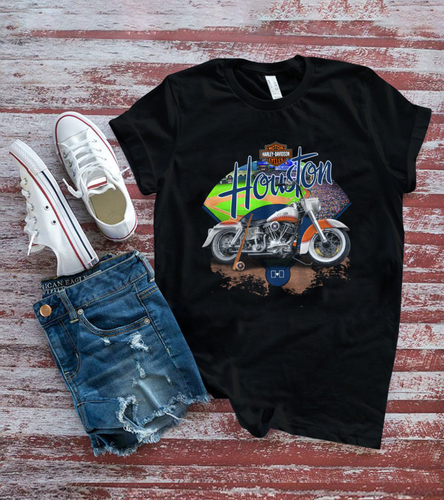Houston Astros Harley Davidson Motorcycle Baseball Experience T-Shirt