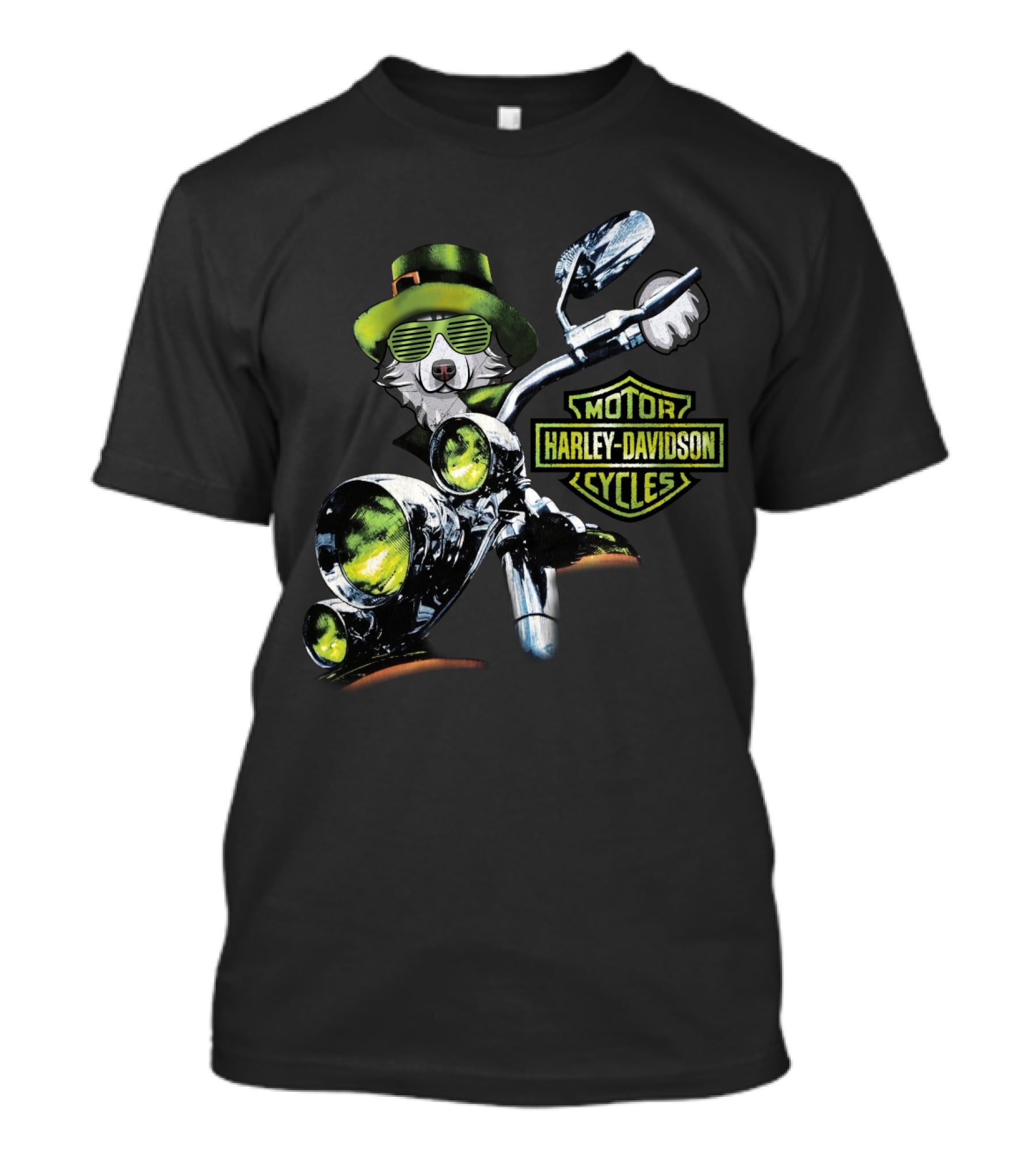 Alaskan Malamute Harley Davidson Cycles St. Patrick's Day Motorcycle Ride T-Shirt