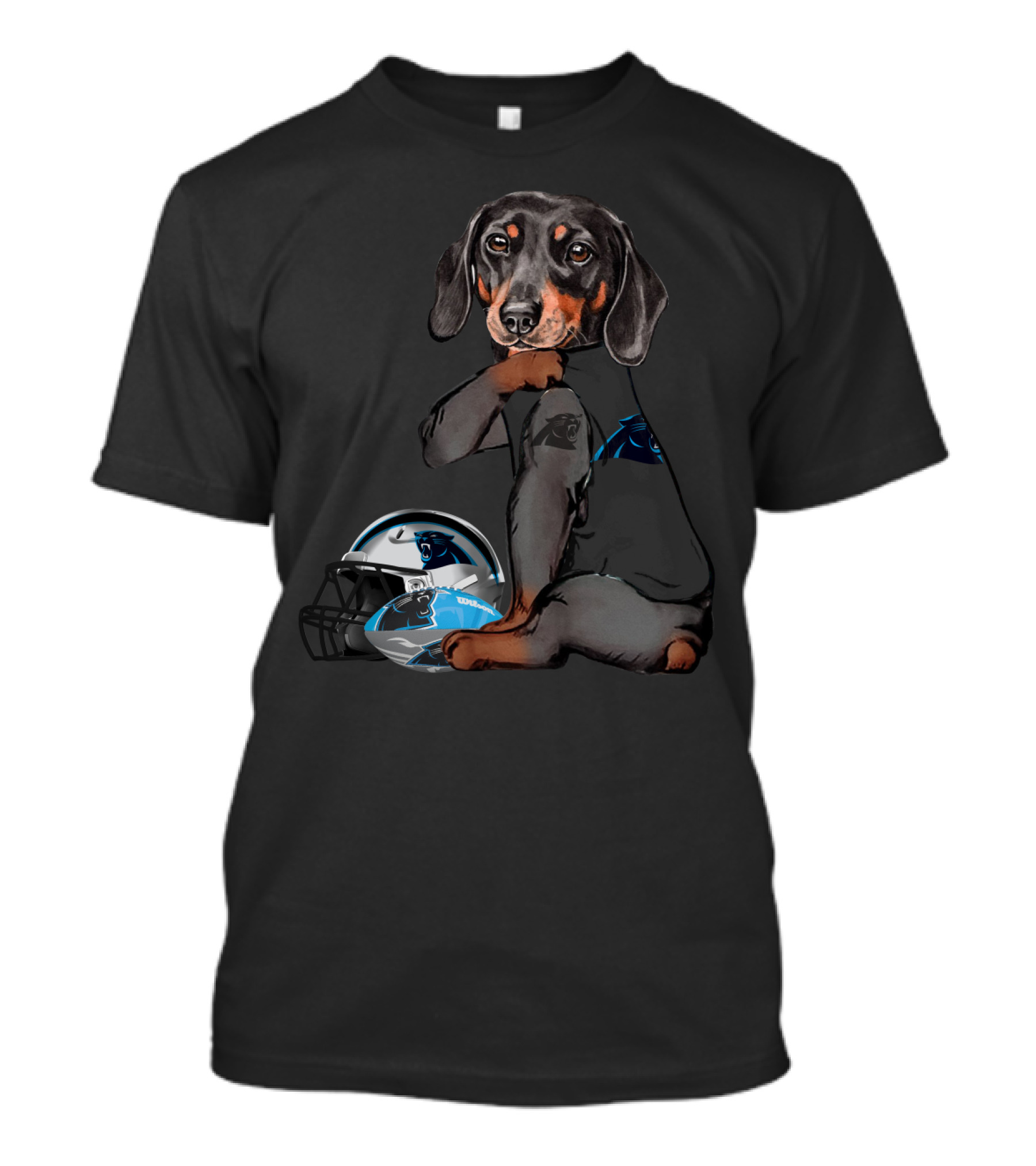 Carolina Panthers Dachshund With Helmet T-Shirt