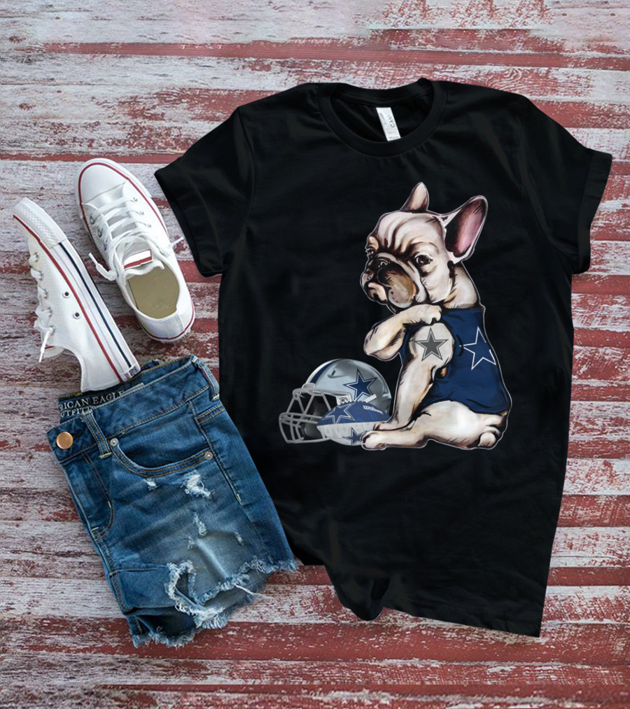Dallas Cowboys Pug With Star Jersey And Helmet T-Shirt