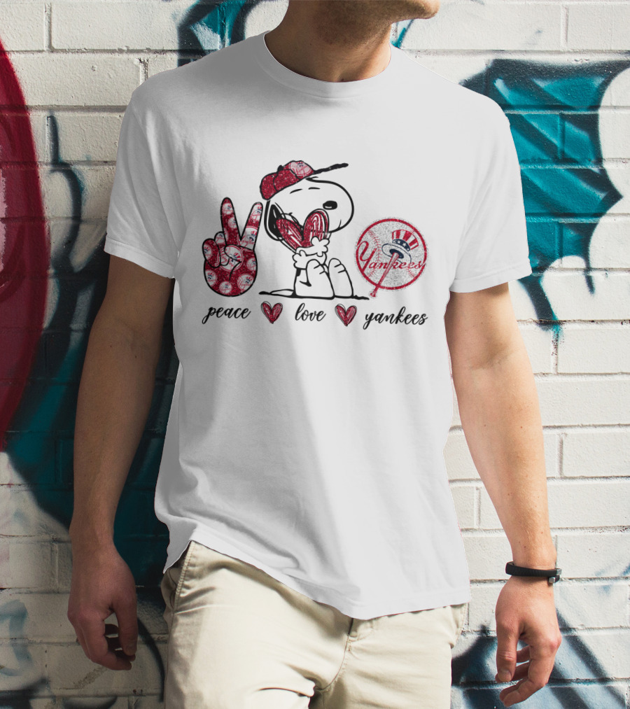 Peace Love Yankees Snoopy T-Shirt