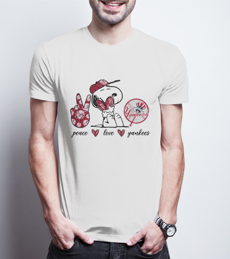 Peace Love Yankees Snoopy T-Shirt
