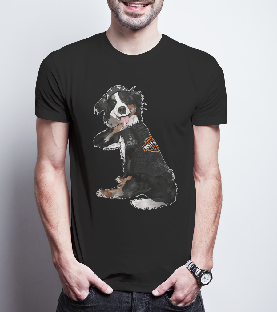 Bernese Mountain Dog Harley Davidson Hd T-Shirt
