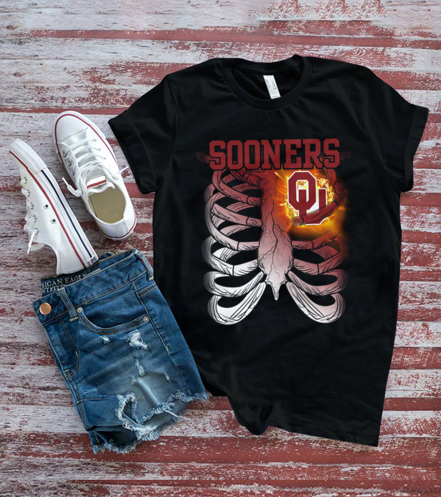 Sooners OU Ribcage Fireball T-Shirt