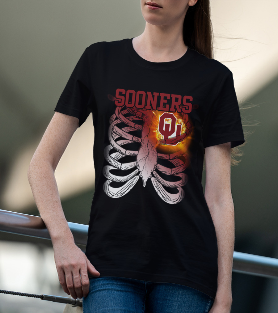 Sooners OU Ribcage Fireball T-Shirt