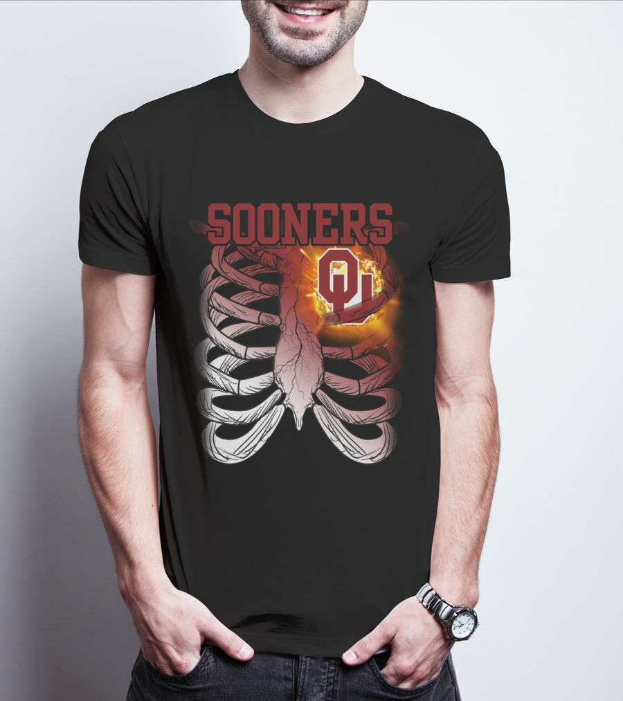 Sooners OU Ribcage Fireball T-Shirt