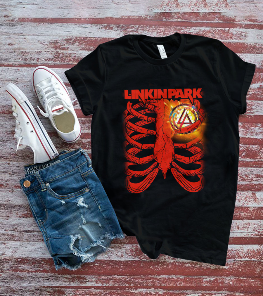 Linkin Park Burning Symbol Ribcage T-Shirt