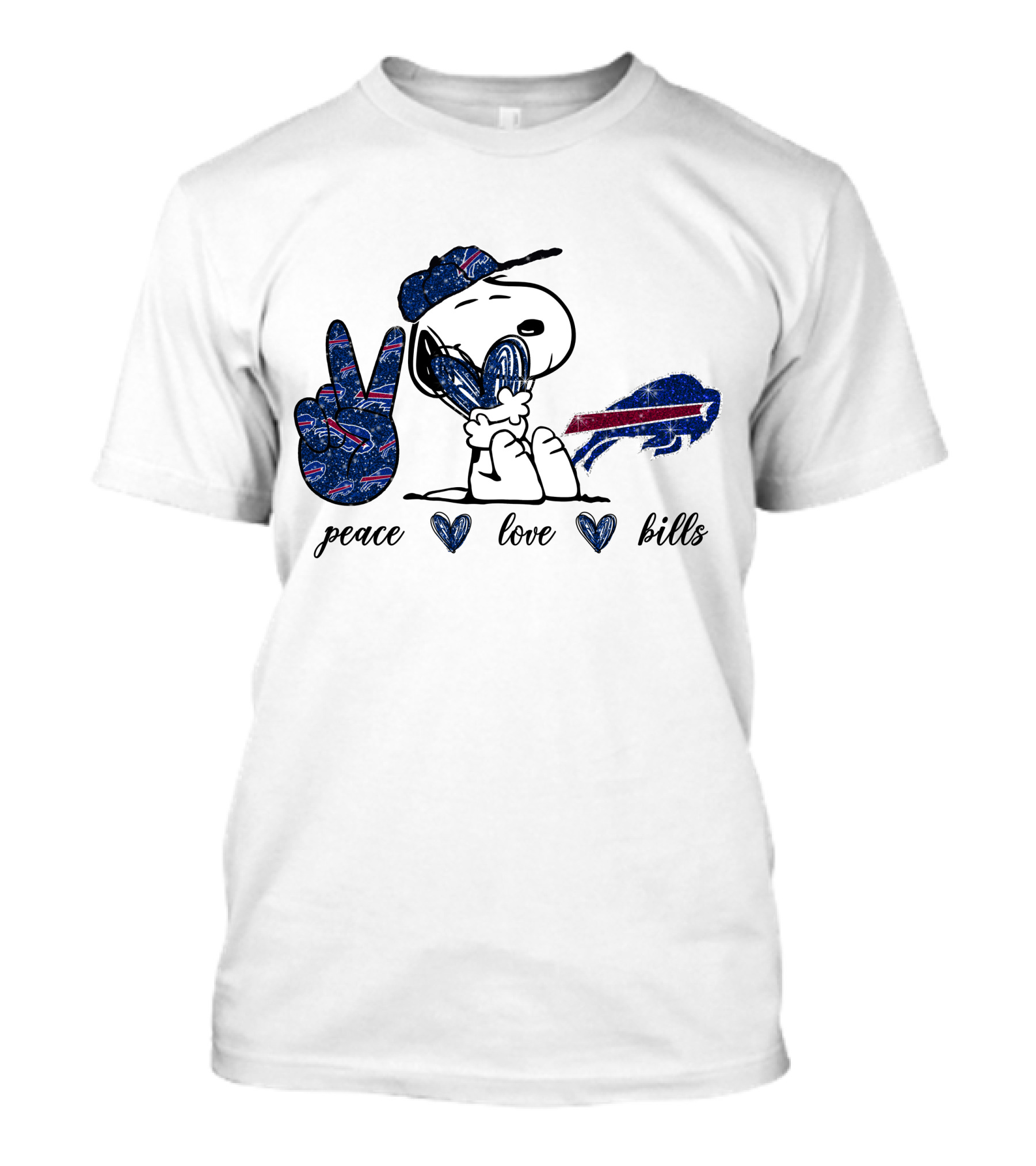 Peace Love Bills Snoopy Buffalo Bills T-Shirt