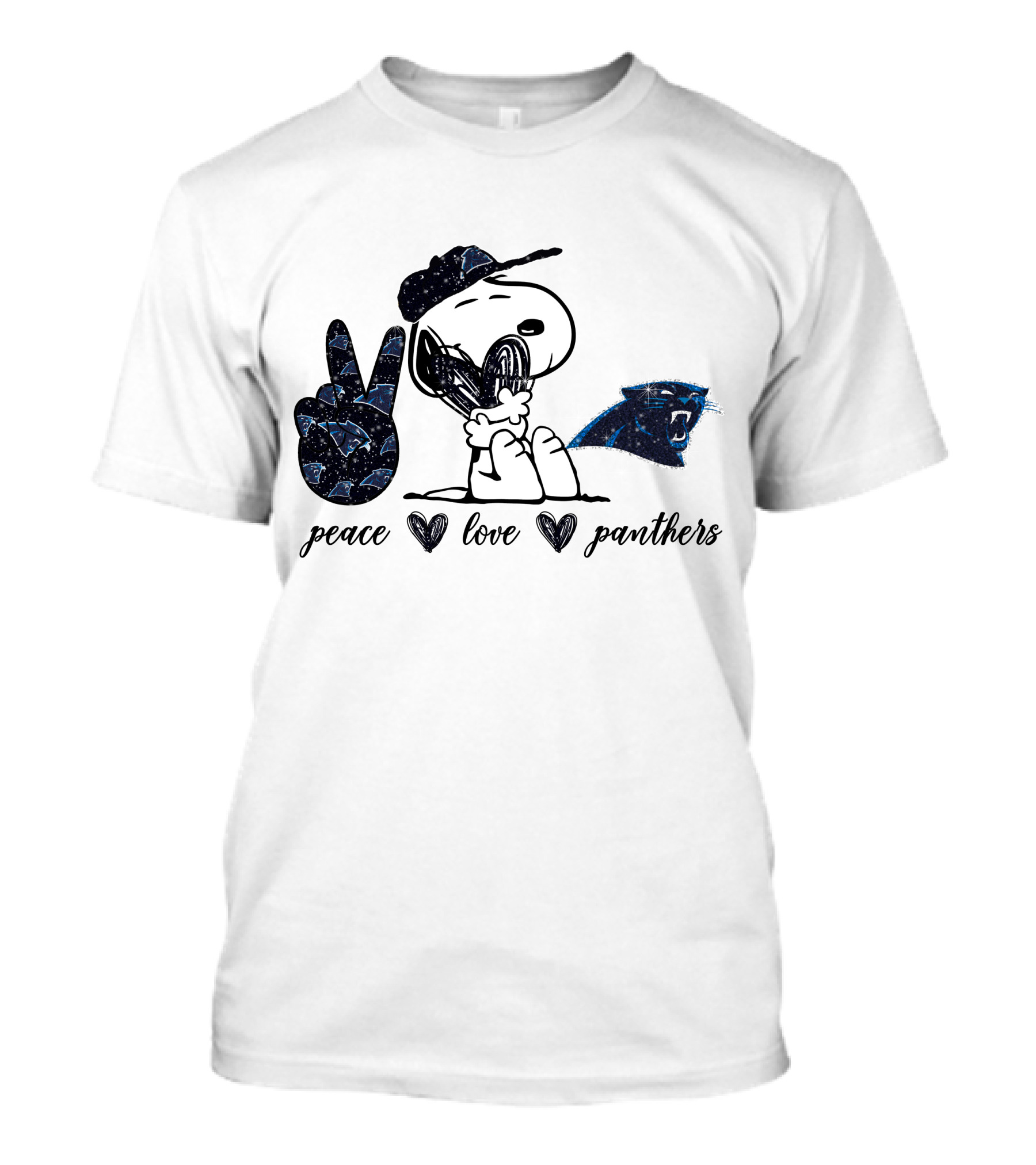 Peace Love Snoopy Carolina Panthers T-Shirt