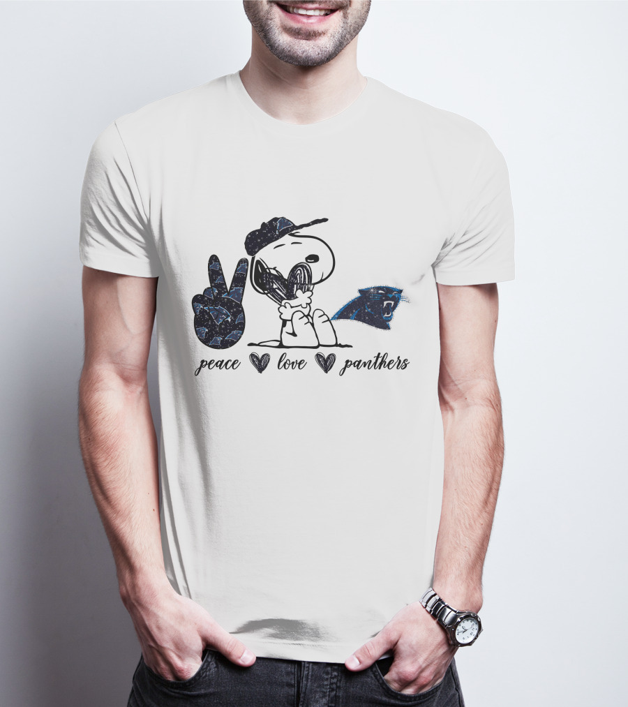 Peace Love Snoopy Carolina Panthers T-Shirt