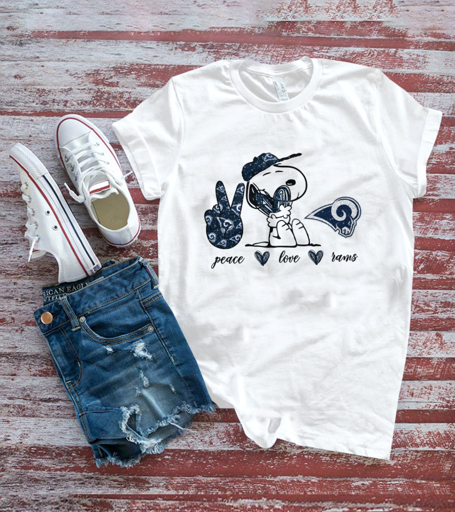 Peace Love Rams Los Angeles Snoopy T-Shirt