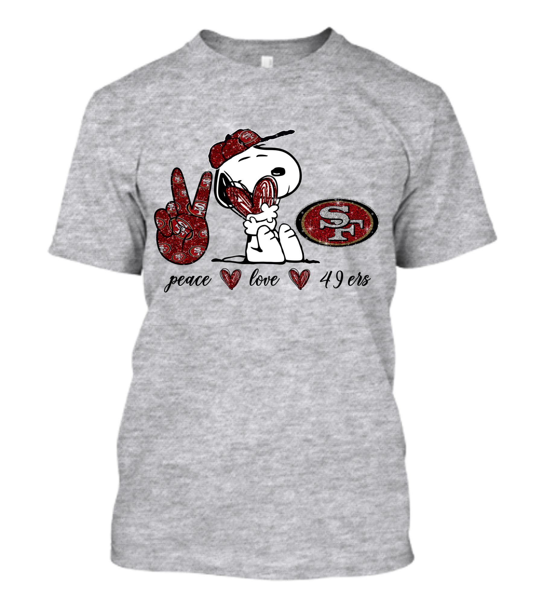 Peace Love San Francisco 49ers Snoopy SF T-Shirt