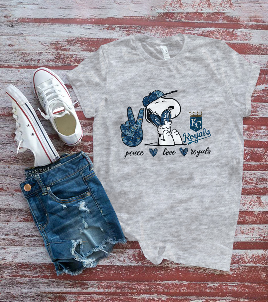 Peace Love KC Royals Snoopy T-Shirt