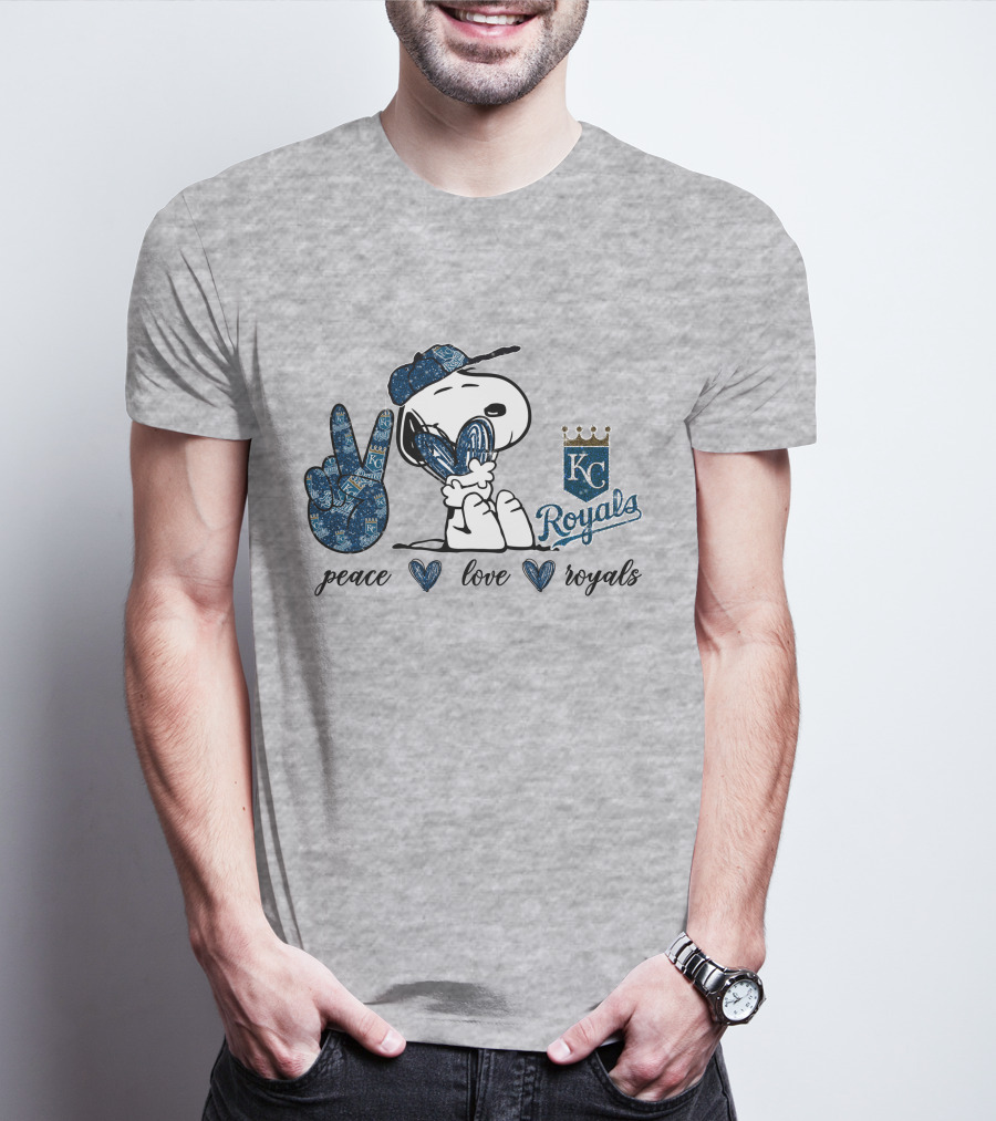 Peace Love KC Royals Snoopy T-Shirt