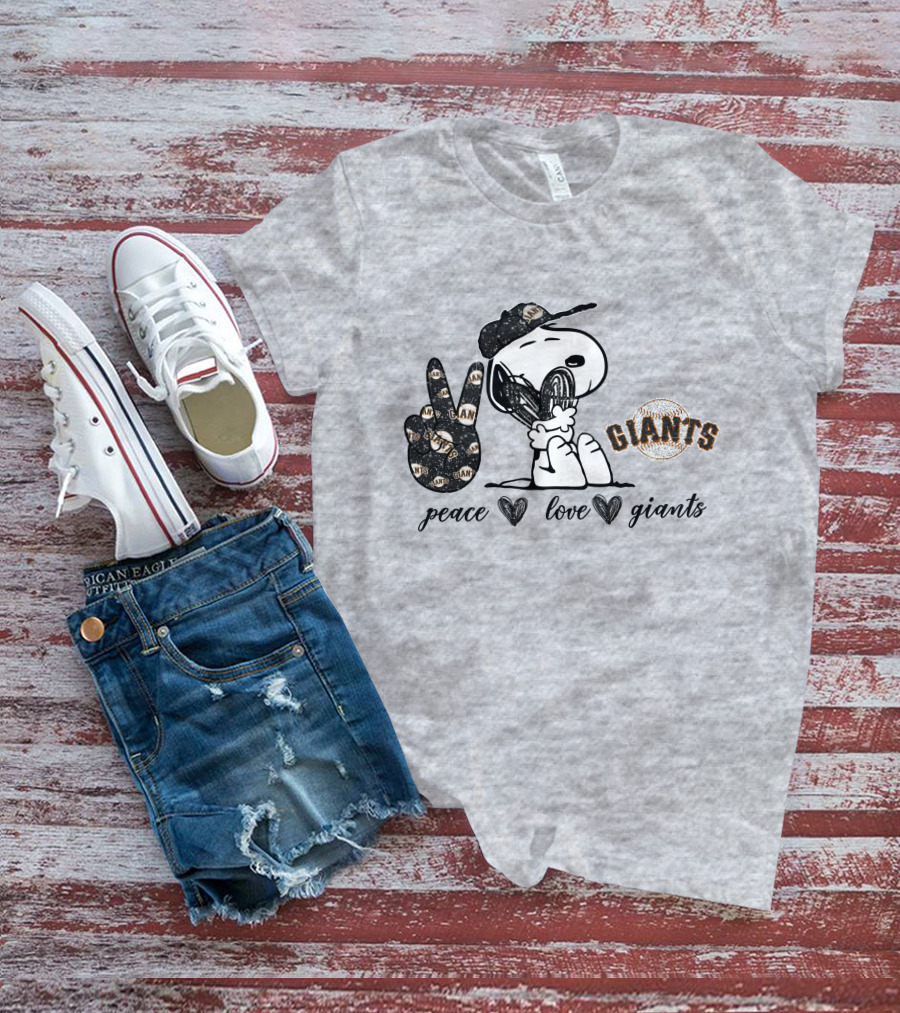 Peace Love San Francisco Giants Snoopy T-Shirt