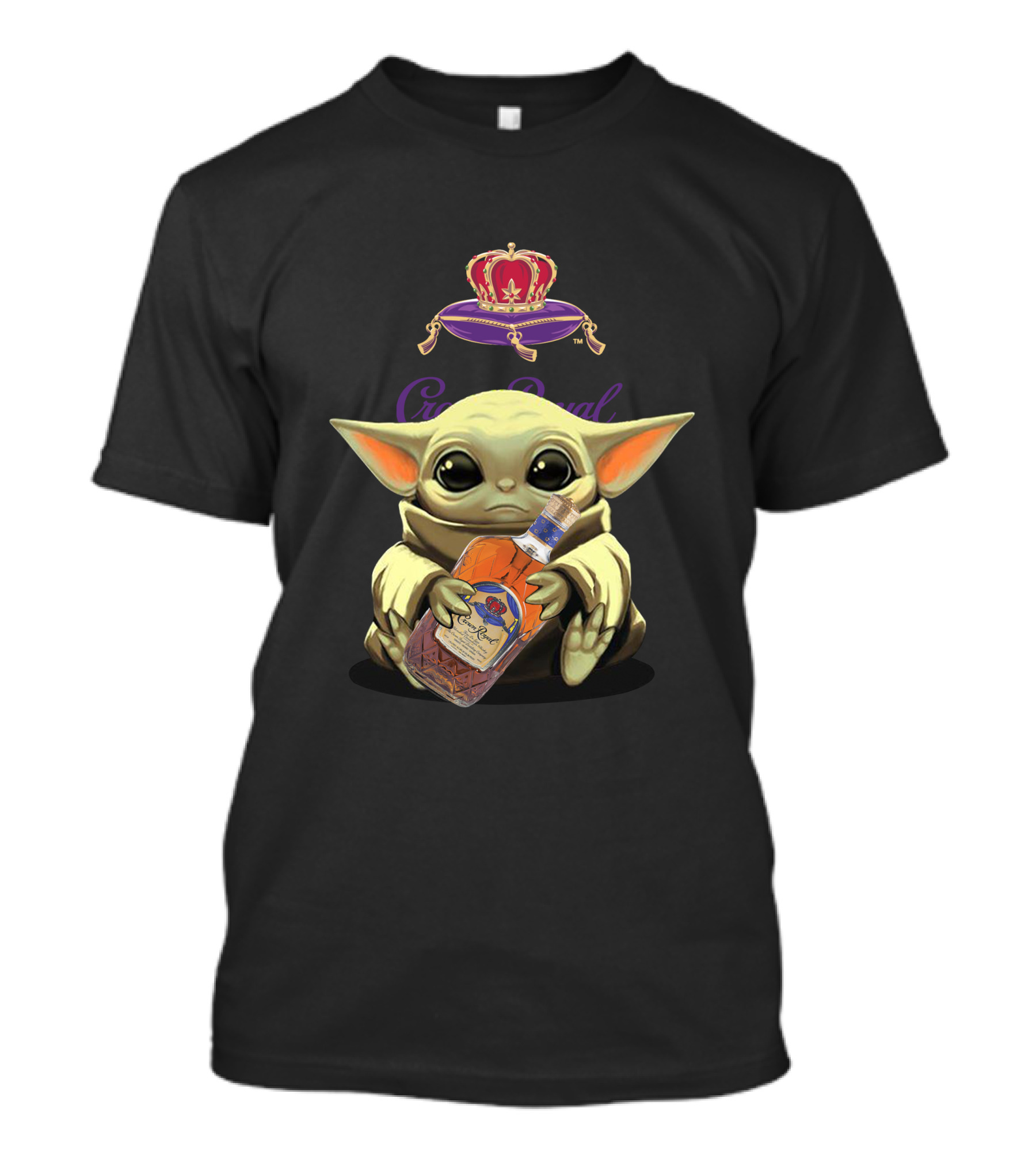 Yoda Holding Crown Royal Bottle T-Shirt
