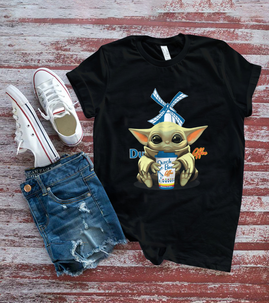 Dutch Bros Coffee Yoda With Windmill Cup T-Shirt