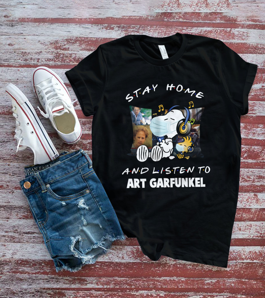 Stay Home And Listen To Art Garfunkel Snoopy Woodstock Pillow T-Shirt