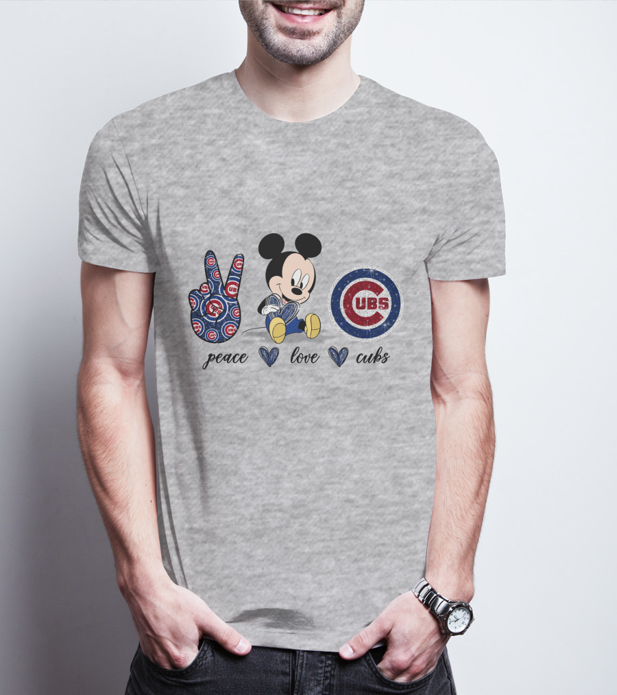 Mickey Mouse Peace Love Cubs T-Shirt