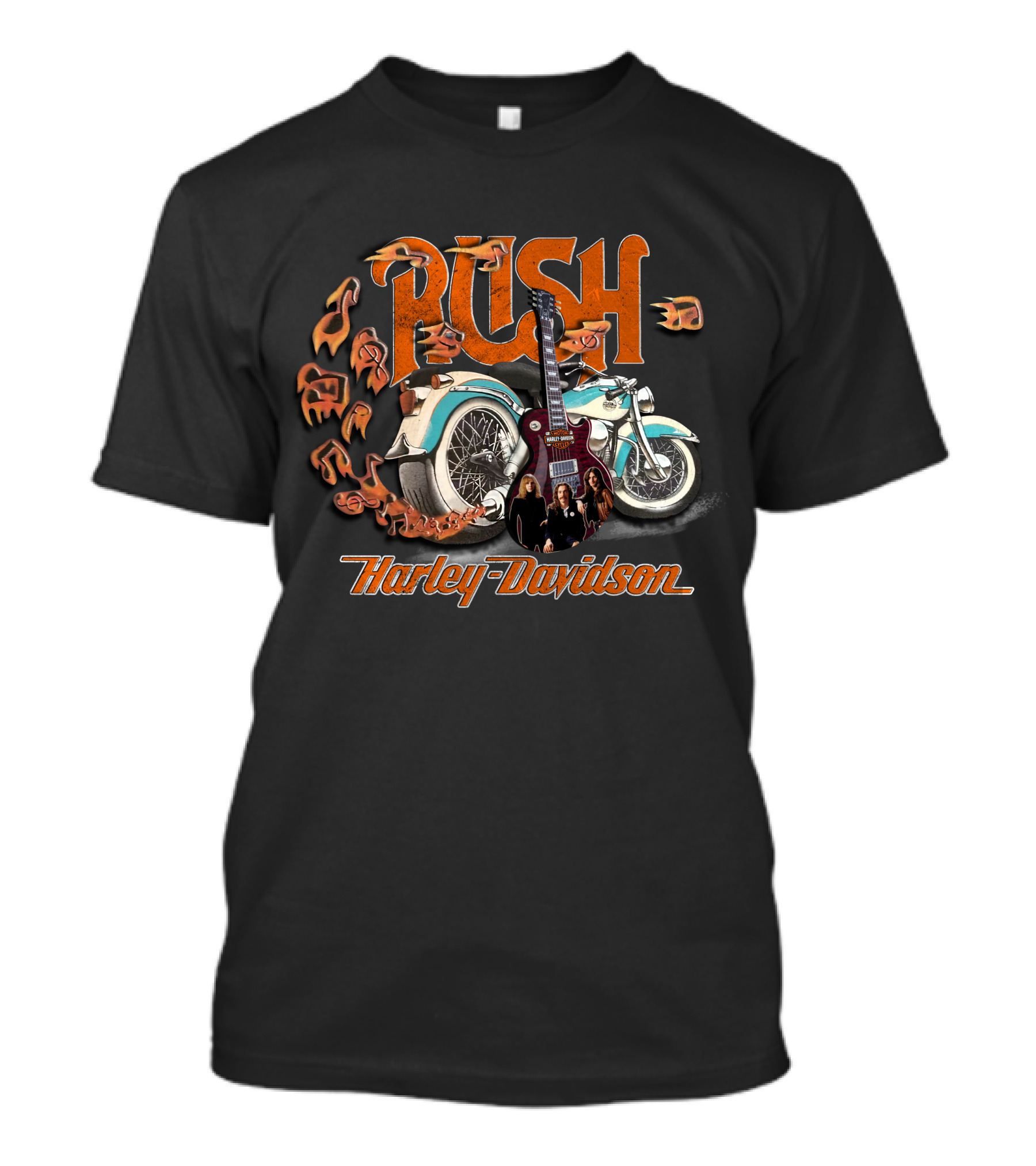 Rush Harley Davidson Motorcycle Guitar 20Hdm Classic Fusion T-Shirt
