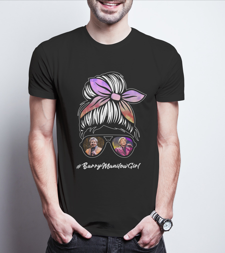 BarryManilowGirl Sunglasses Hairbow T-Shirt
