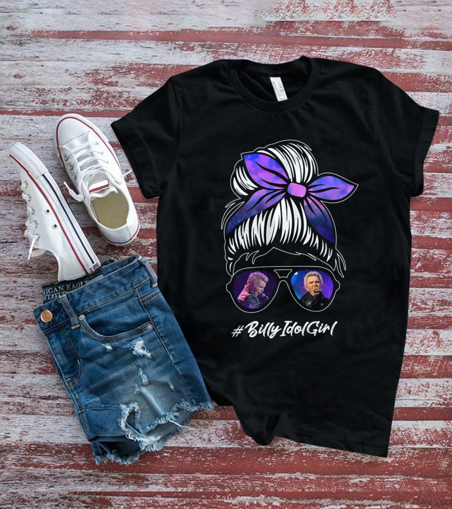 BillyIdolGirl Rockstar Shades Hair Bow T-Shirt