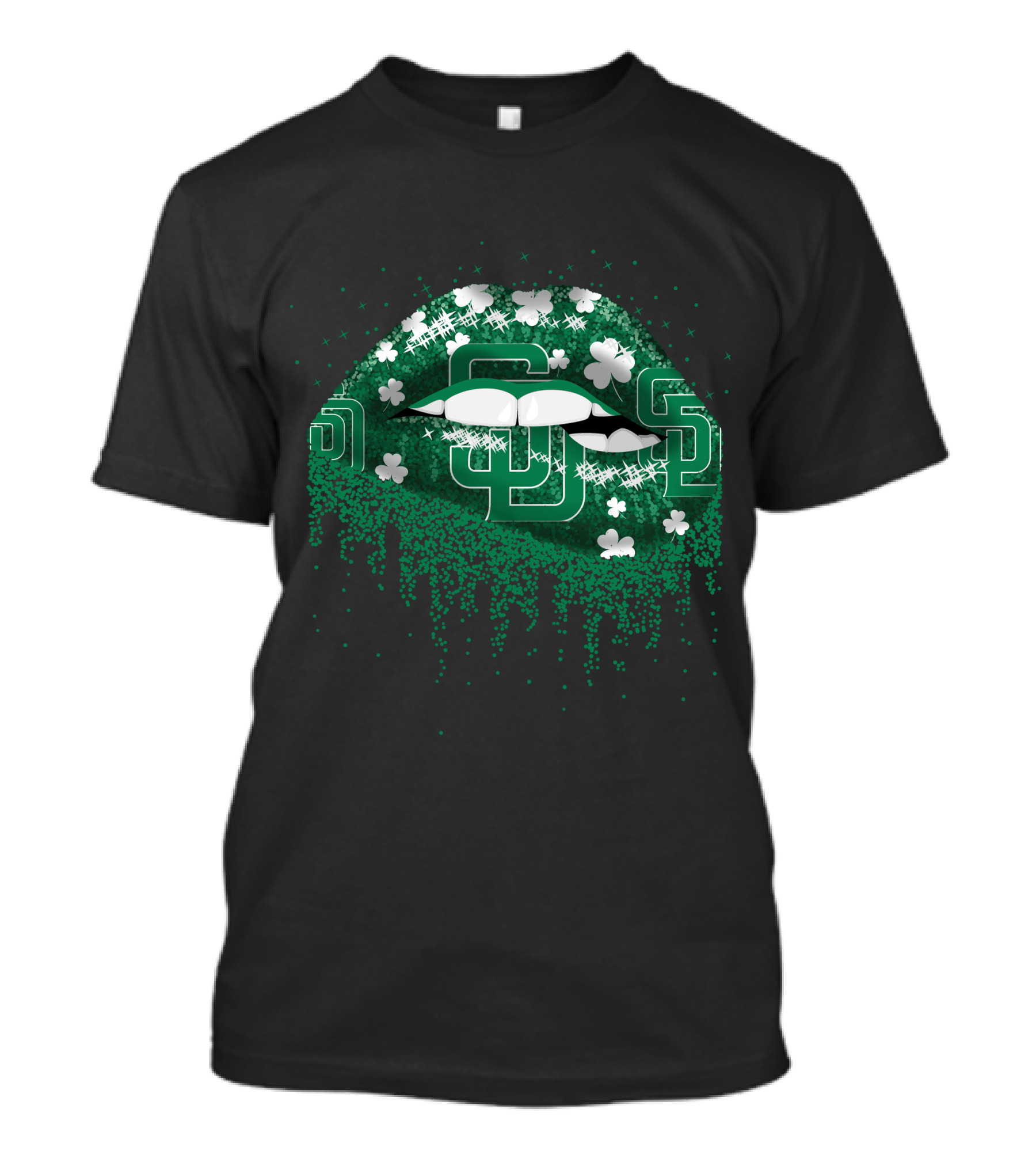 San Diego Padres Shamrock Green Lips Sparkle T-Shirt
