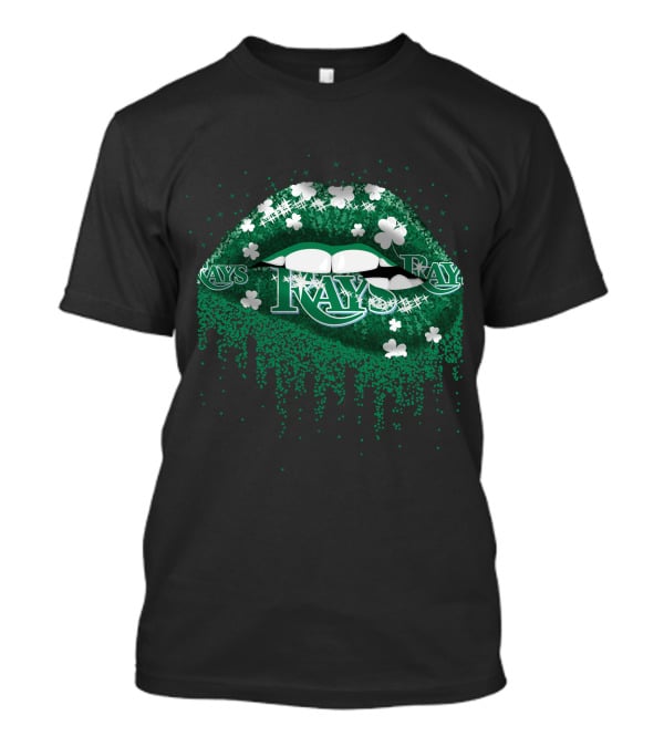 Tampa Bay Rays St. Patrick's Day Green Lips Shamrock Sparkle T-Shirt