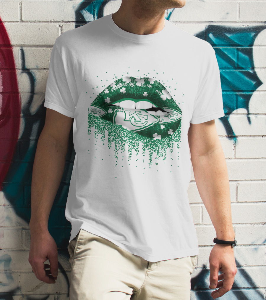 KC Chiefs Clover Lips St. Patrick's Day T-Shirt