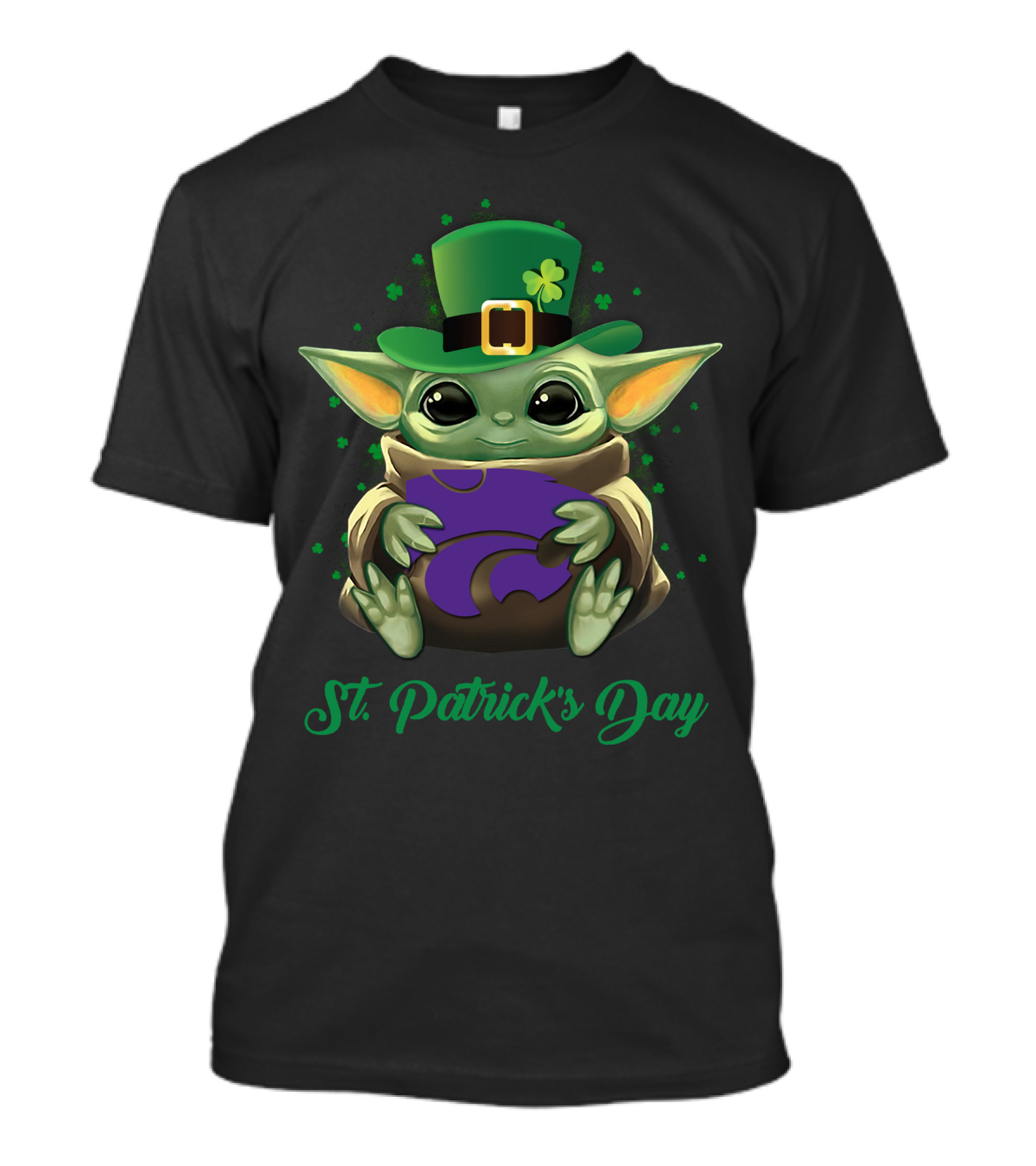 Kansas State Wildcats Baby Yoda St. Patrick's Day T-Shirt
