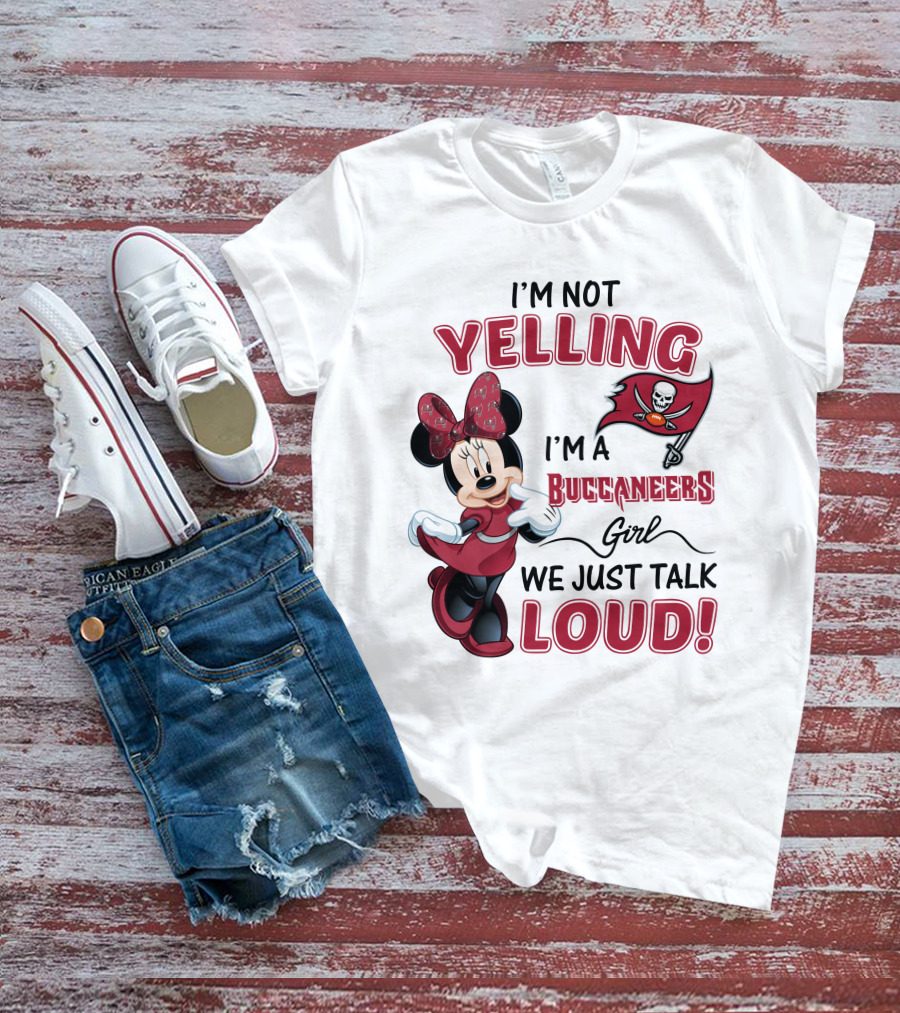 Tampa Bay Buccaneers Minnie Mouse Yelling Girl Loud  T-Shirt