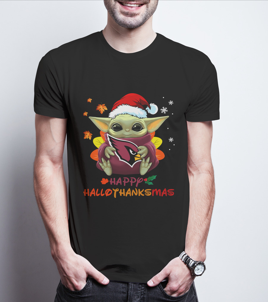 Arizona Cardinals Baby Yoda Happy Hallothanksmas 505 L1PTT T-Shirt