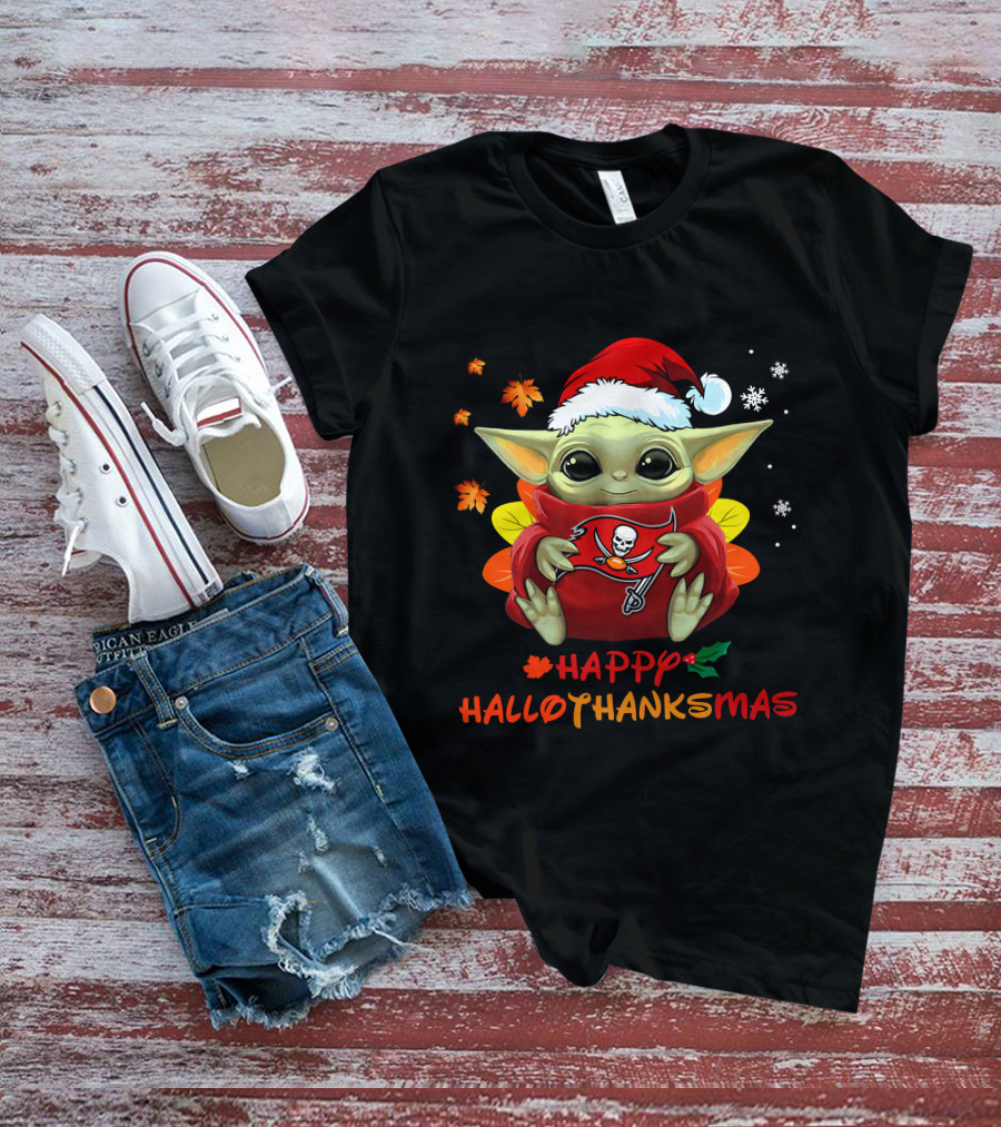 Happy Hallothanksmas Tampa Bay Buccaneers Baby Yoda 505 L1PTT T-Shirt