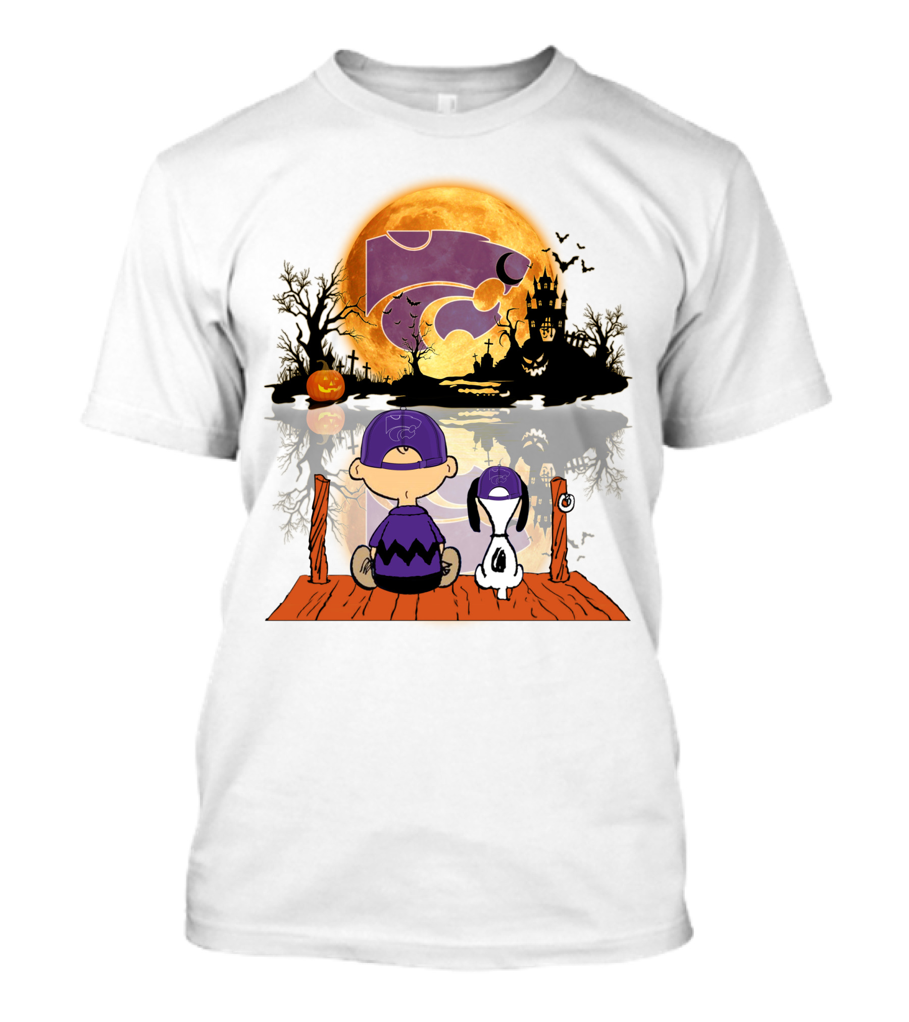Kansas State Wildcats Halloween Moon Peanuts T-Shirt