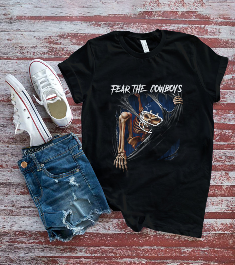 Fear The Cowboys Skeleton Dallas 515NFL L1MTH T-Shirt