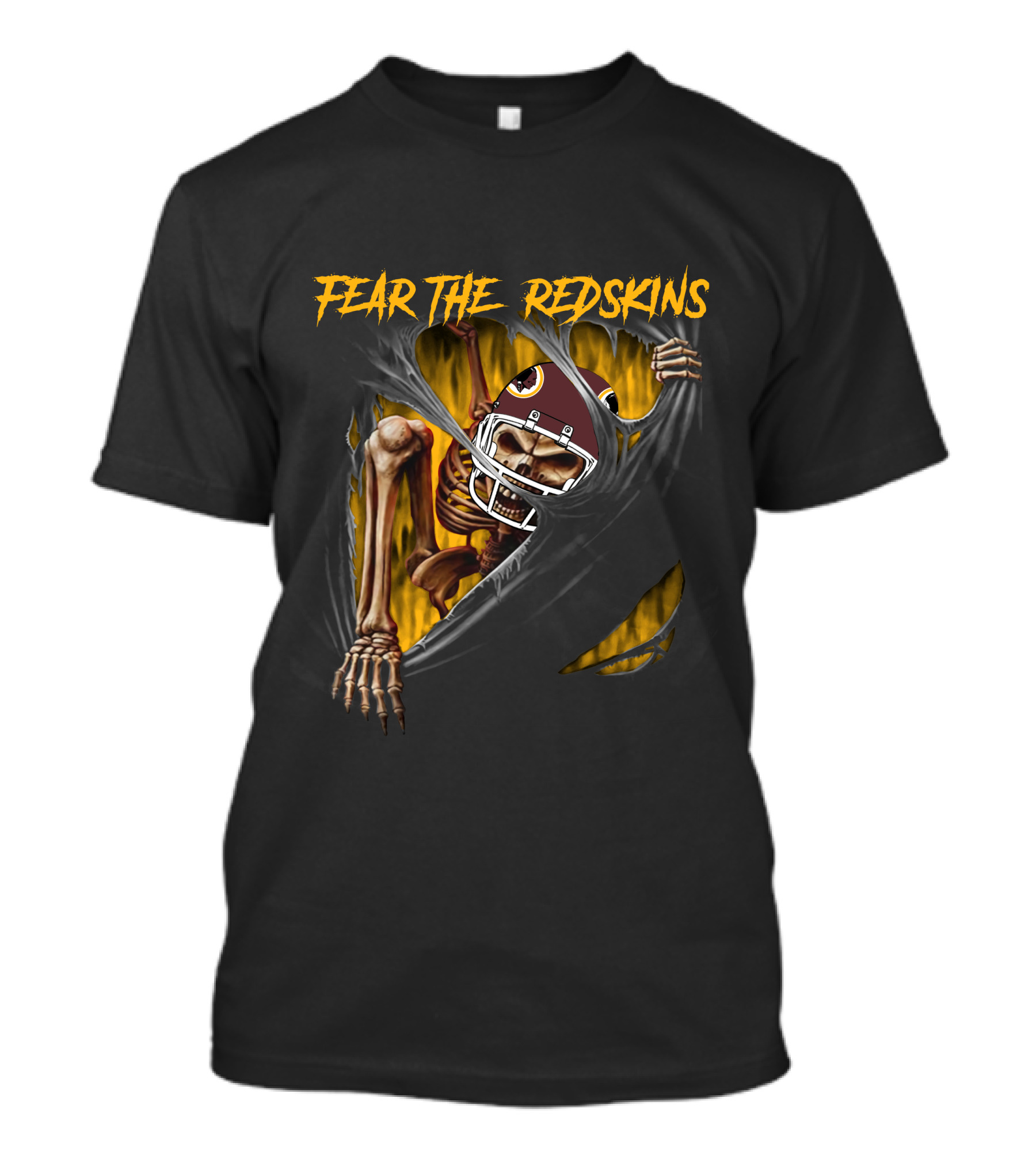Fear The Redskins Skeleton 515Nfl Washington Redskins T-Shirt