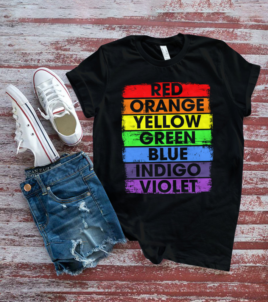 Colors Of The Rainbow Red Orange Yellow Green Blue Indigo Violet T-Shirt